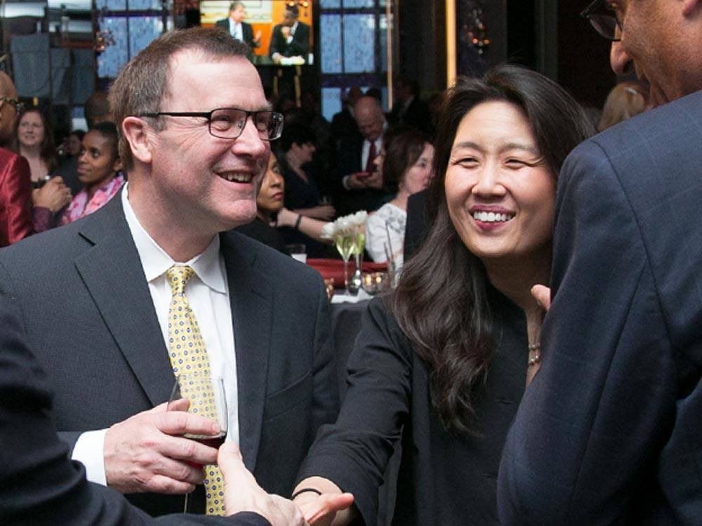 Dennis White, President & CEO, MetLife Foundation; Audrey Choi, CEO of the Morgan Stanley Institute for Sustainable Investing and head of the Global Sustainable Finance Group