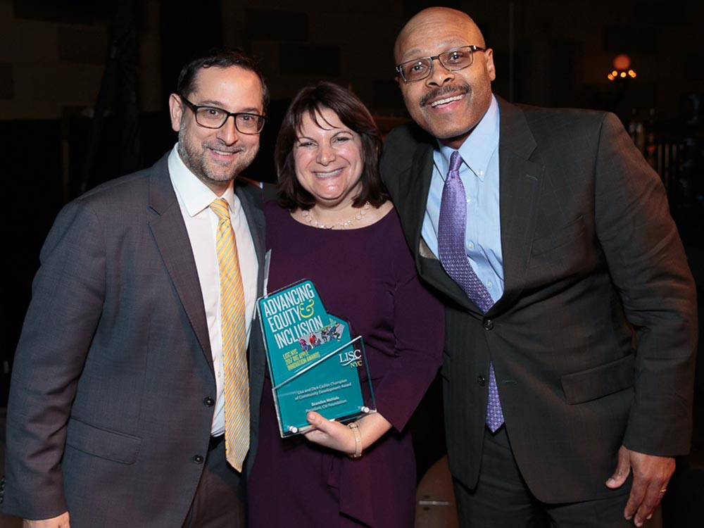 Sam Marks, Executive Director, NYC LISC; Brandee McHale, President & CEO, Citi Foundation and LISC National Board member; Maurice Jones, President & CEO, LISC