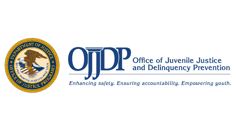 Department of Justice logo for OJJDP "Office of Juvenile Justice and Delinquency Prevention"