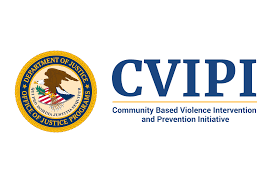 Department of Justice logo for CVIPI "Community Based Violence Intervention and Prevention Initiative"